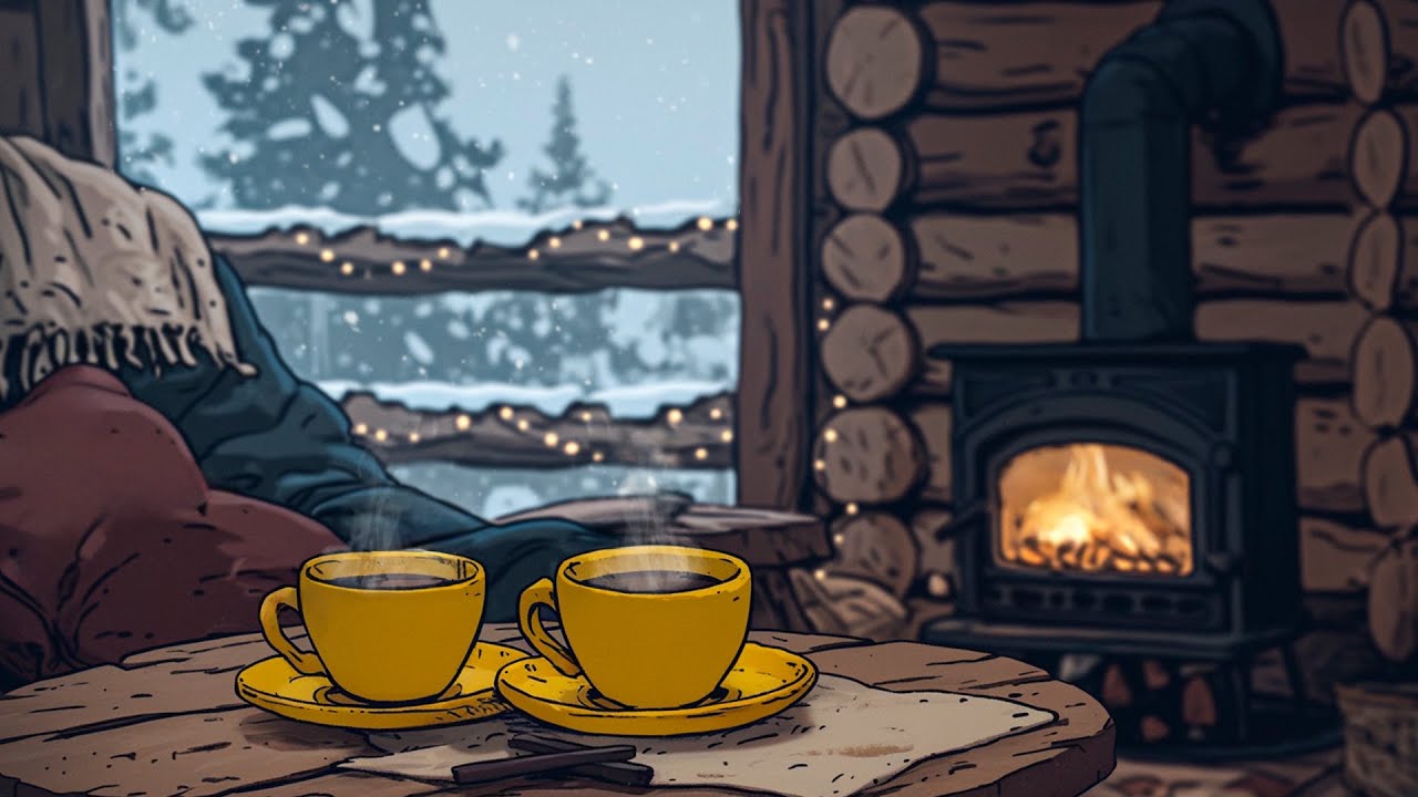 Winter Wonderland Lofi ~ Warm Cabin Ambience & Chill Beats ☕❄️ lofi coffee