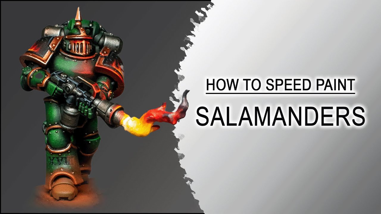 Speed Painting Salamanders &ndash; Easy Green Armor + Freehand Fire FX