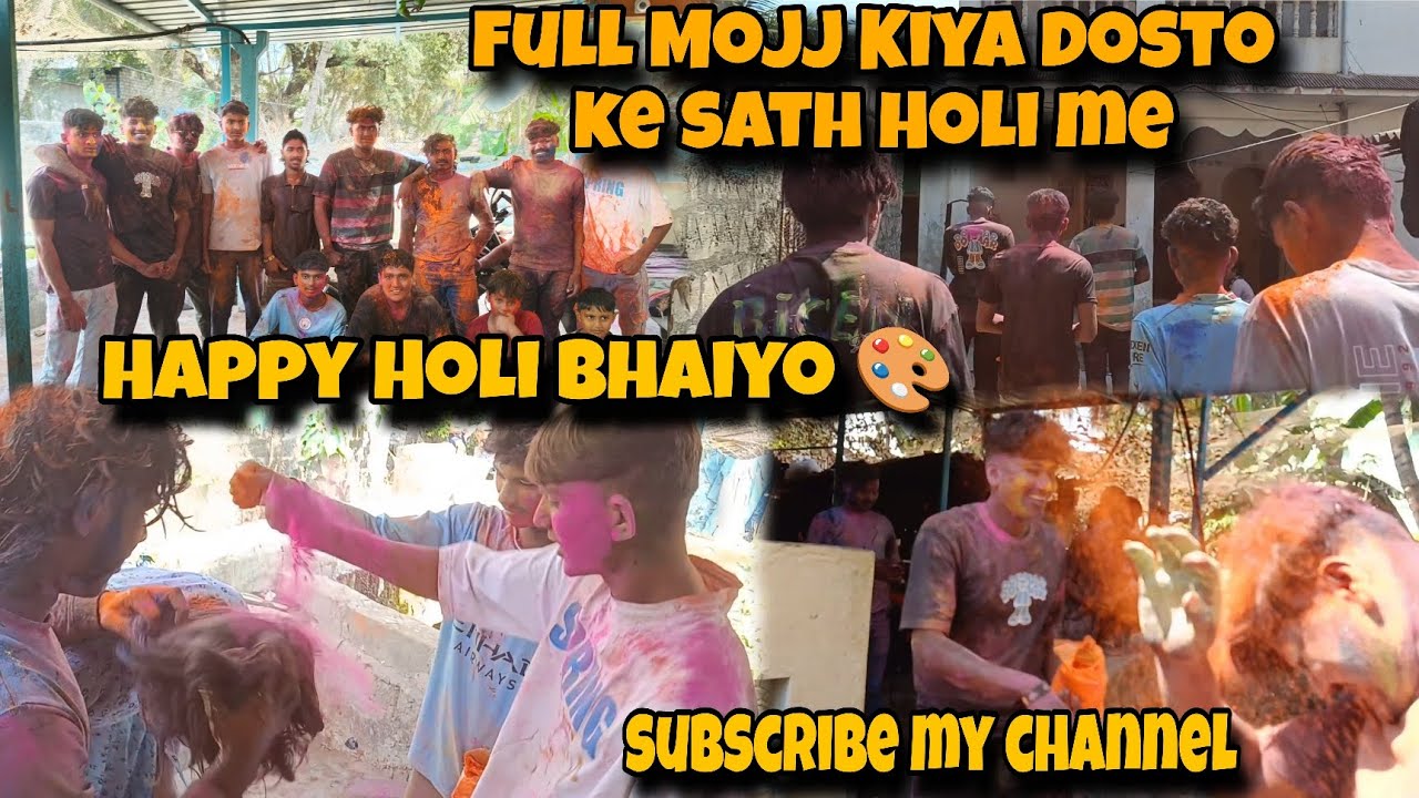 Happy Holi Guys Full Enjoy Full Mojj Kiya dosto ke sath Holi Me 🌈♥️🥰 #holi #happyholi #diu #gujju 