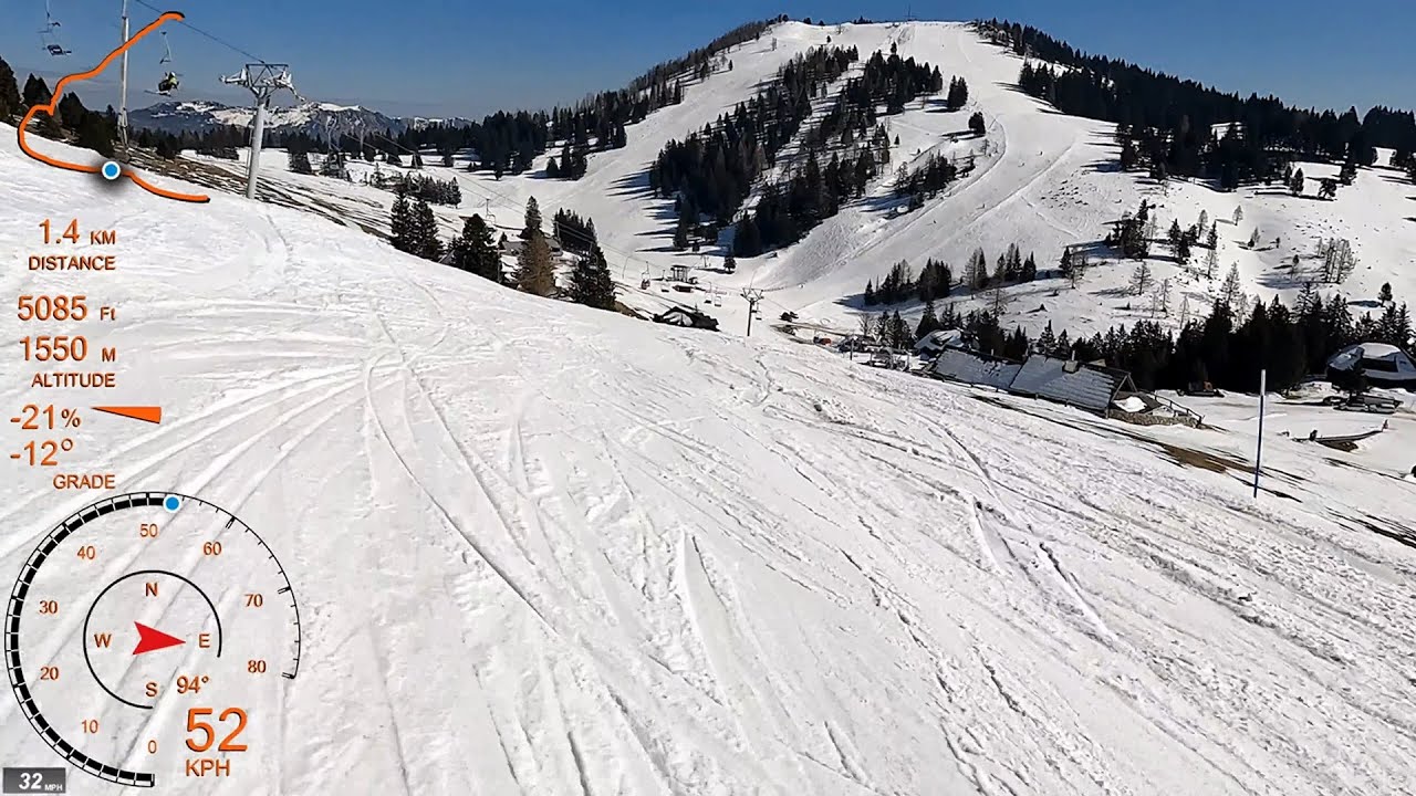 [4K] Skiing Krvavec, Dvosedežnica Kriška Planina, Pistes 3, 8, 9 and 23, Slovenia, GoPro HERO10