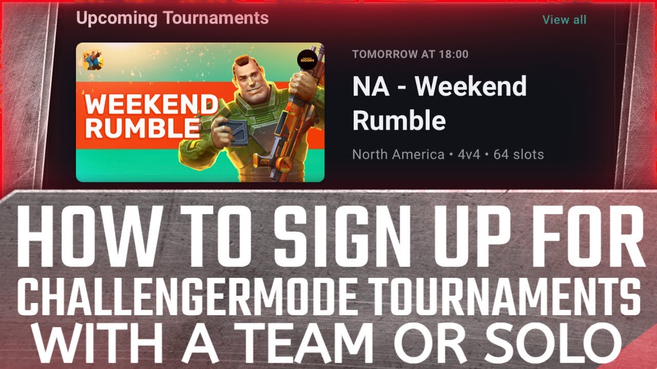 How to sign up for challengermode tournaments