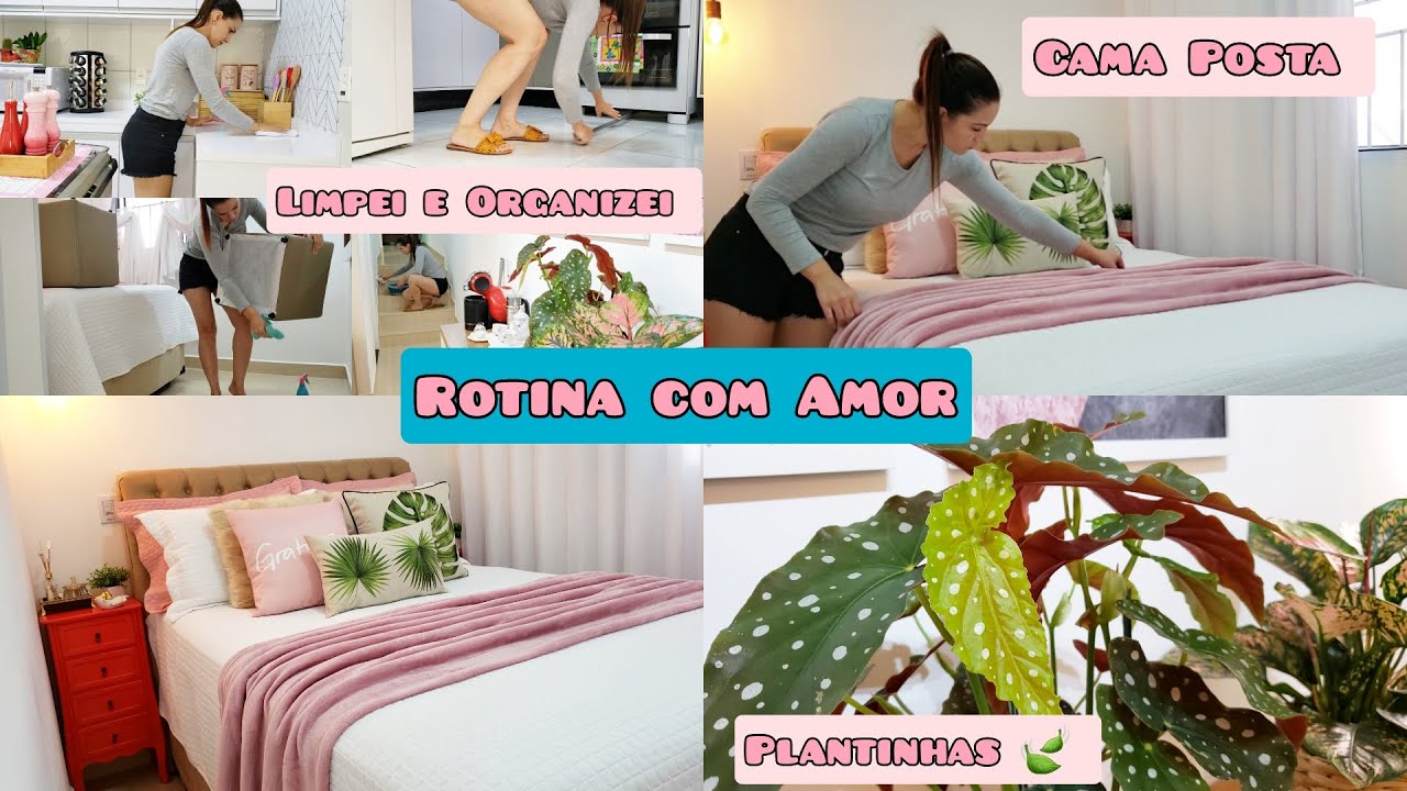 ROTINA DE CASA COM AMOR | LIMPEI E ORGANIZEI | CAMA POSTA | PLANTINHAS | CUIDANDO DO LAR | FER DINIZ