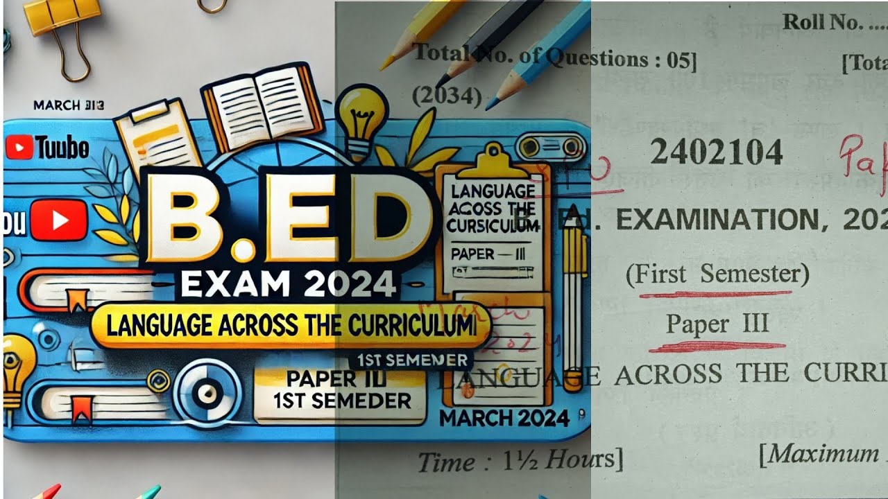 SPU B.Ed 1st semester PAPER -3 language across the curriculum question paper 2024 previous year QP