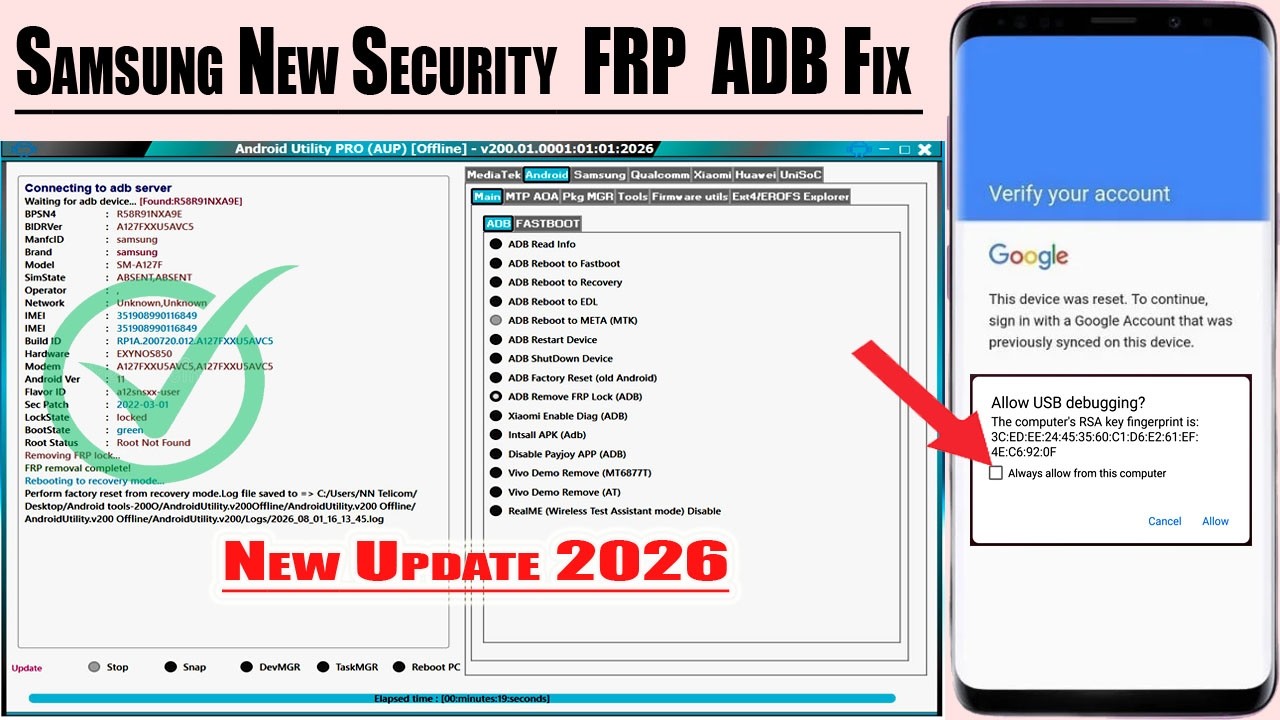 Samsung New FRP Tool Explained (2026) | ✅ ADB Failed Fix Guide for Android 15, 14, 13, 12,11