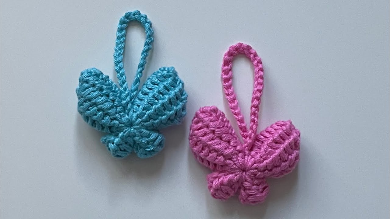 Crochet - Butterfly Keychain/Keyring 🦋 - Tunisian Crochet