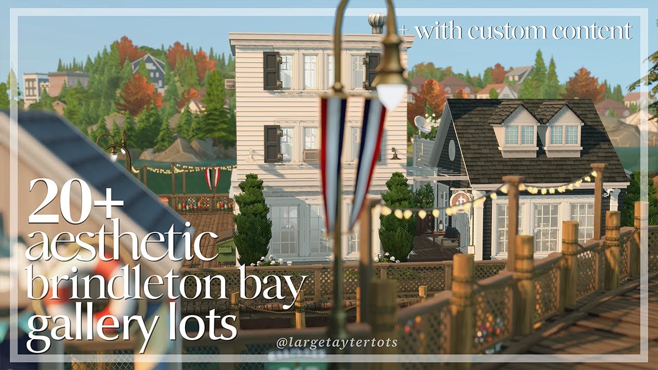 15+ Aesthetic Gallery Lots for Brindleton Bay (with custom content) | The Sims 4 Save File
