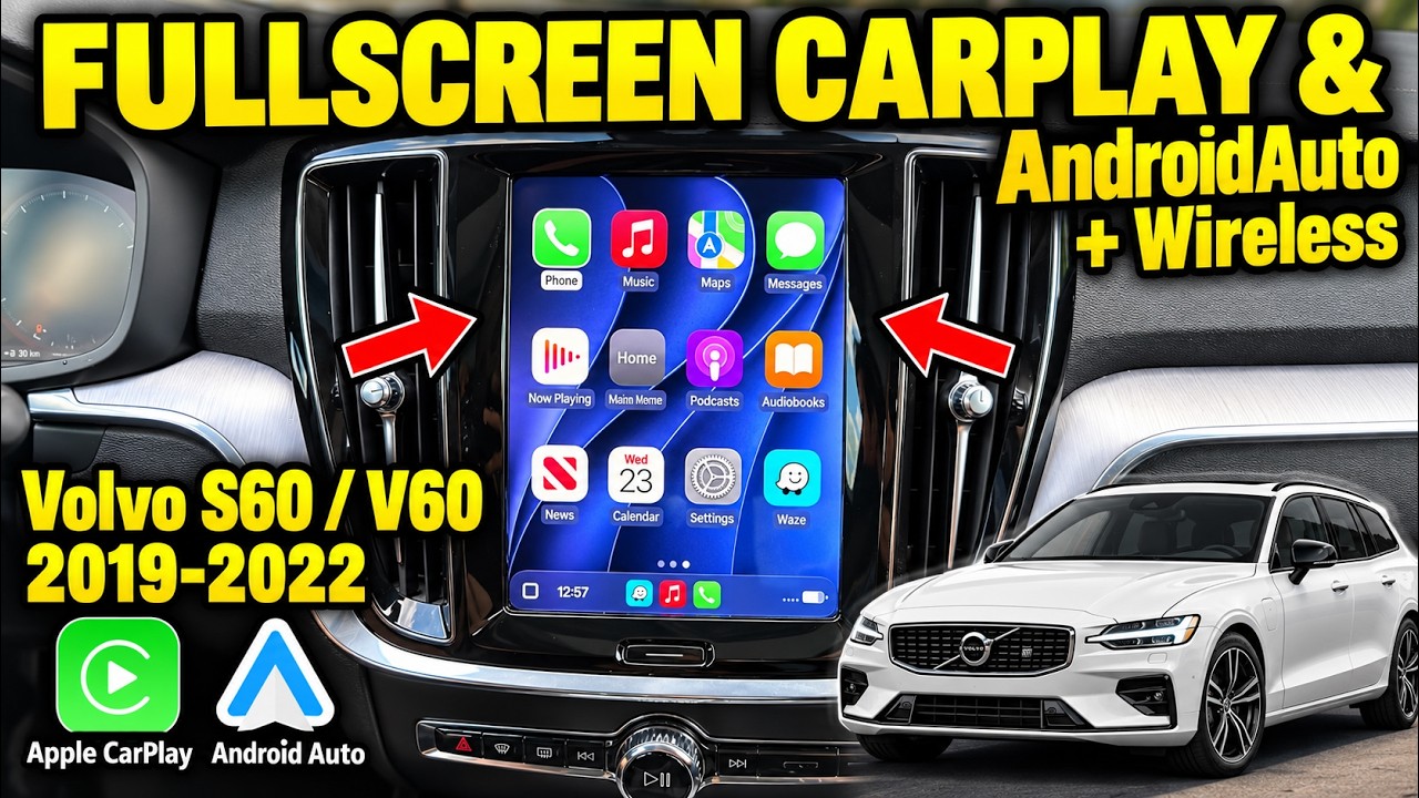 Полноэкранный беспроводной CarPlay и Android Auto для Volvo S60 / V60 2019 2020 2021 2022