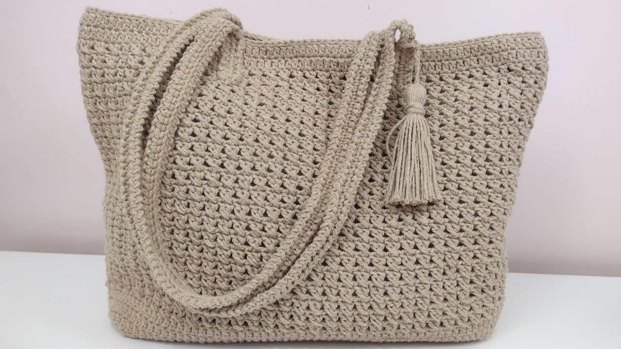 Bolsa De Crochê Para Praia / Bolsa De Crochê Fácil Passo A Passo