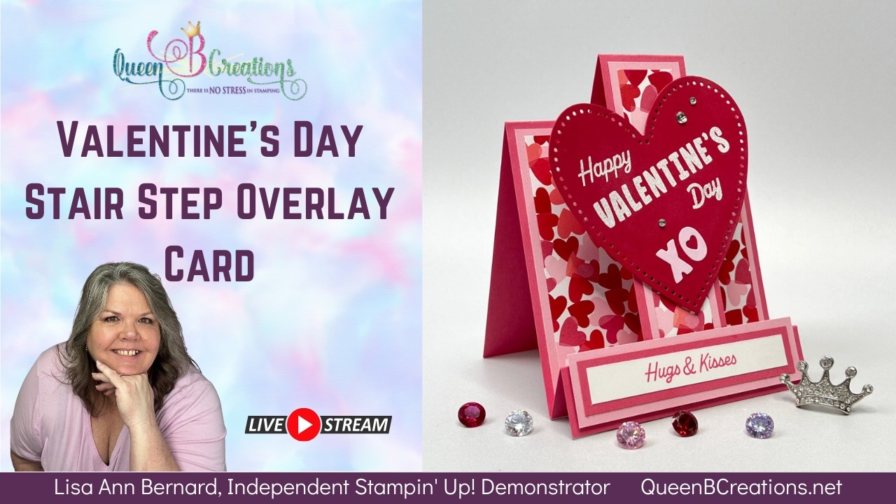 👑 Stampin' Up! Endless Love Stair Step Overlay Fun Fold Card Tutorial