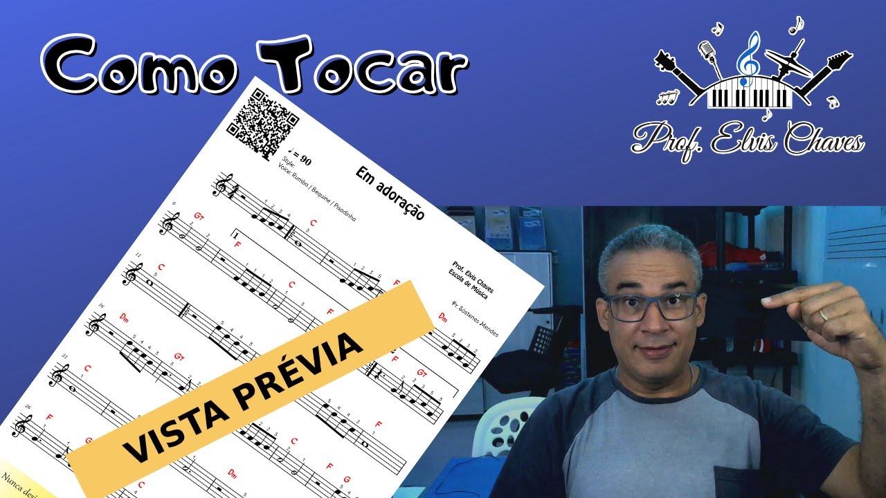 👨‍🏫 COMO TOCAR - Em adoração - 2881 - Tutorial Partitura e Teclado Fácil