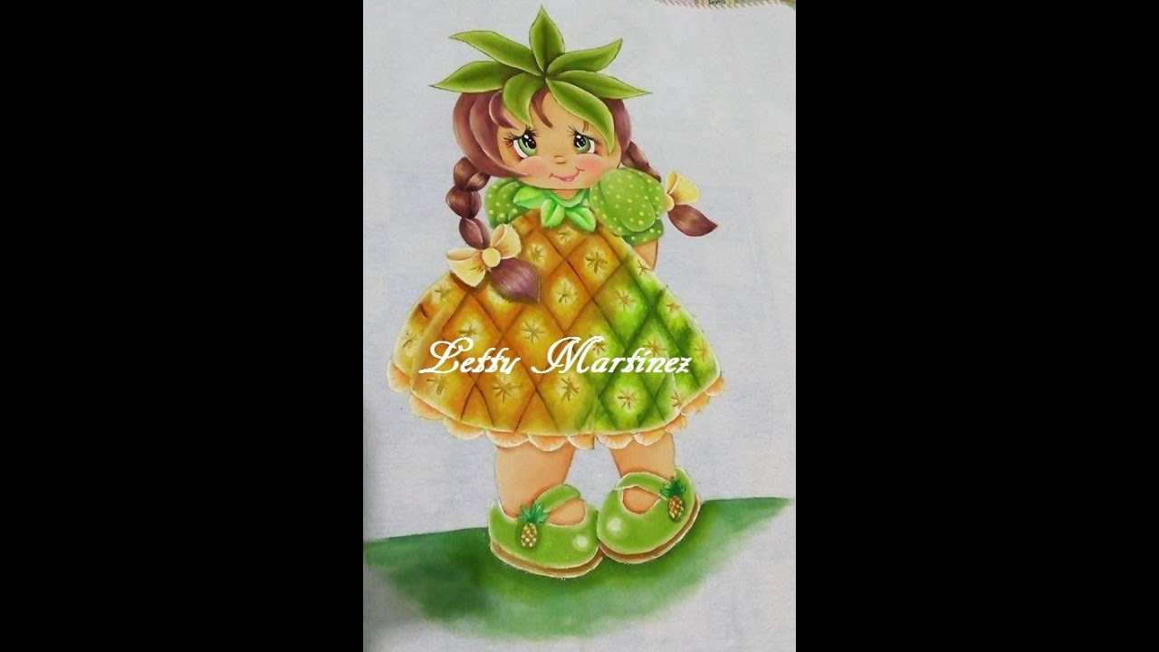 Pintura en Tela   Cara    Niña Piña 1