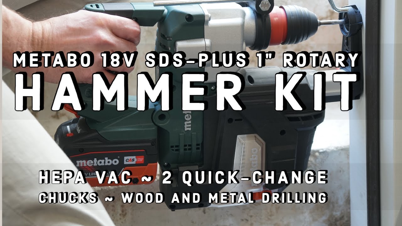 Metabo 18V SDS-PLUS 1” Rotary Hammer Drill w/HEPA Vac Attachment