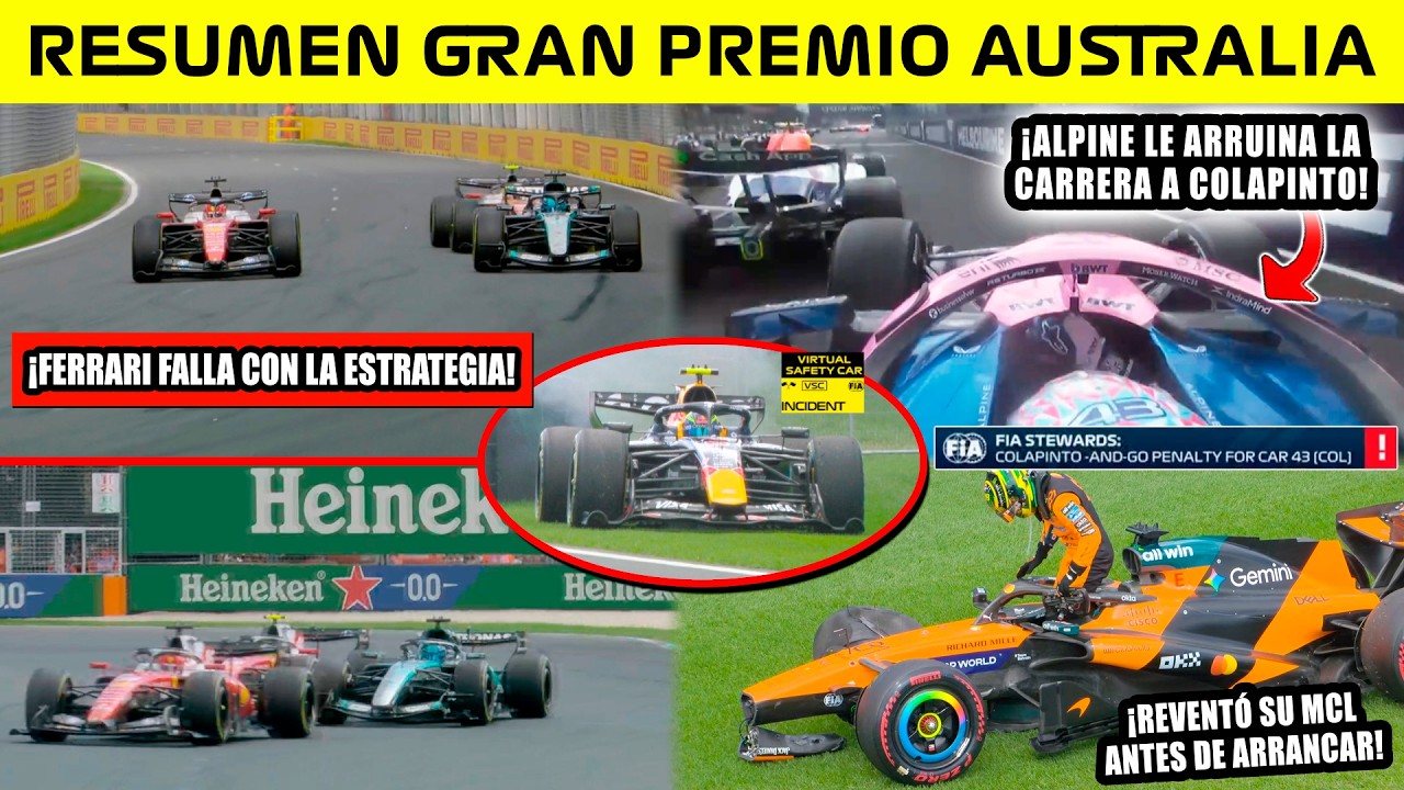🏆RUSSELL LIDERA el 1-2 en el FALLO de FERRARI❌ ALPINE le ARRUINA la CARRERA a COLAPINTO💥 MAX REMONTA