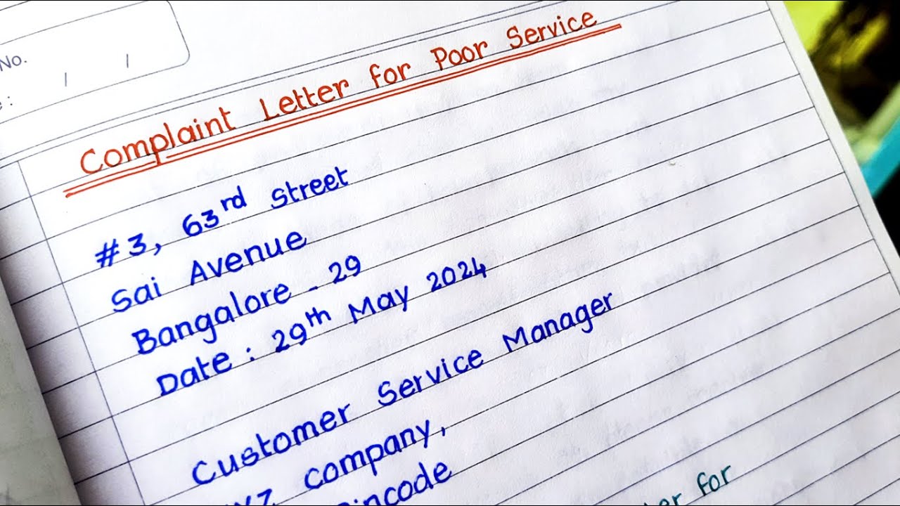 How to write a letter writing | Complaint letter for poor service - Stylish Writer