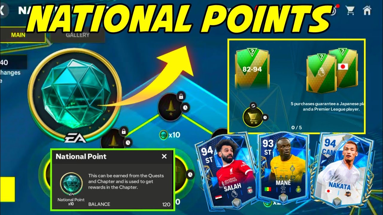 HOW TO GET AND USE NATIONAL VALOUR POINTS PLAYERS PACK OPENING MANE SALAH IN EA FC FIFA MOBILE 24