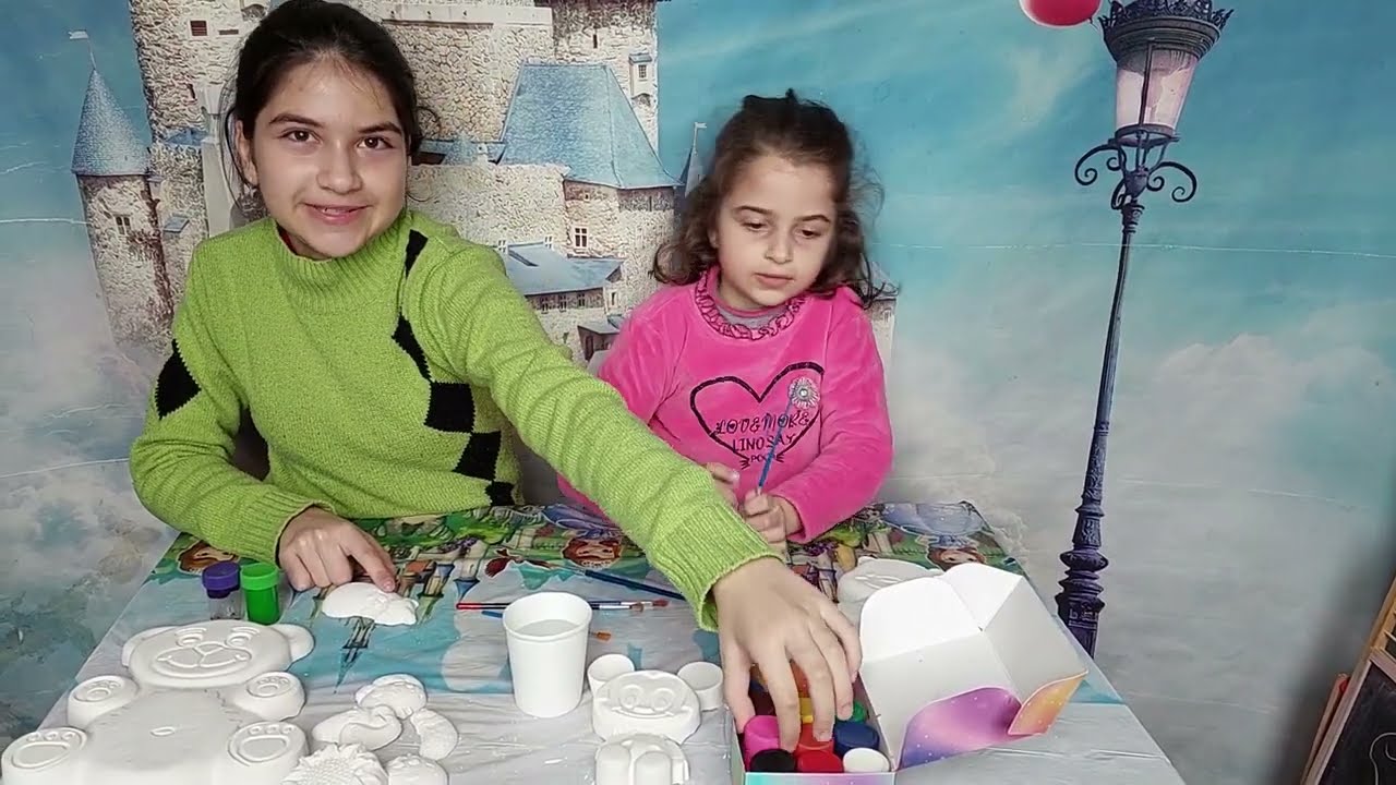 ვაფერადებთ თაბაშირის ფიგურებს, ყვავილები, ბოსტნეული. ako and princesses აკო და პრინცესები