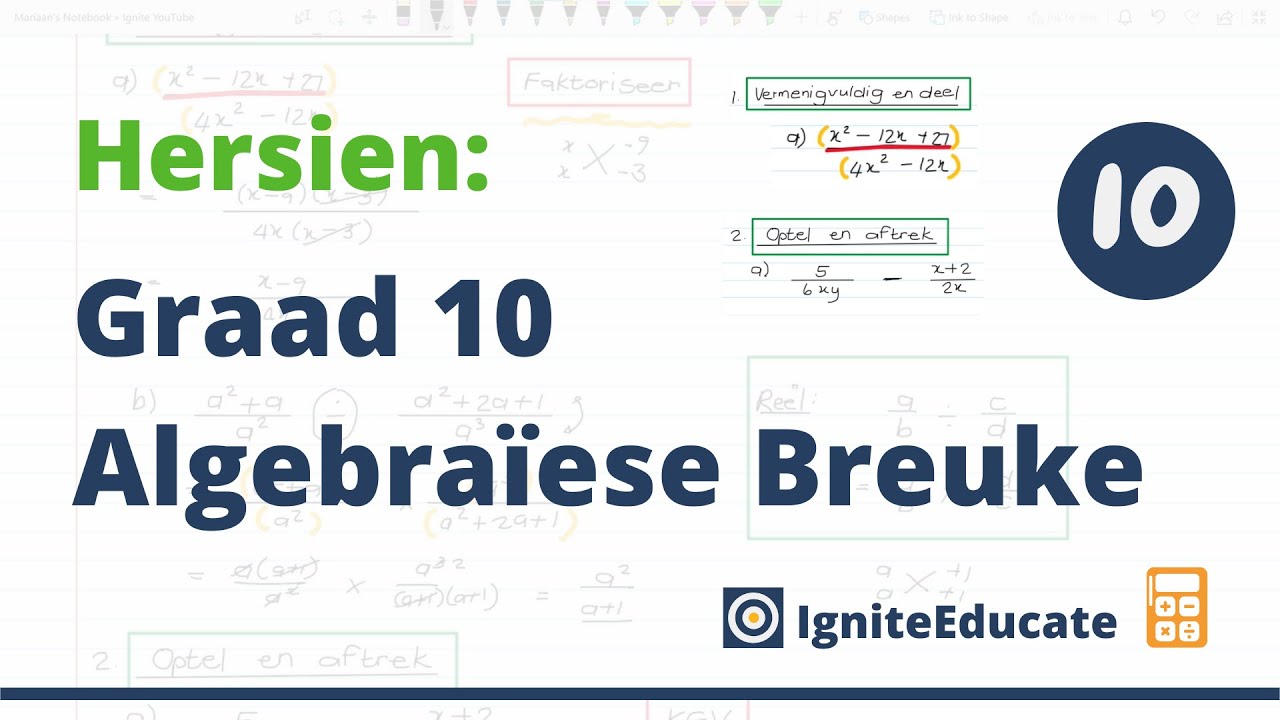 Hersien: Algebraïese breuke (Graad 10)
