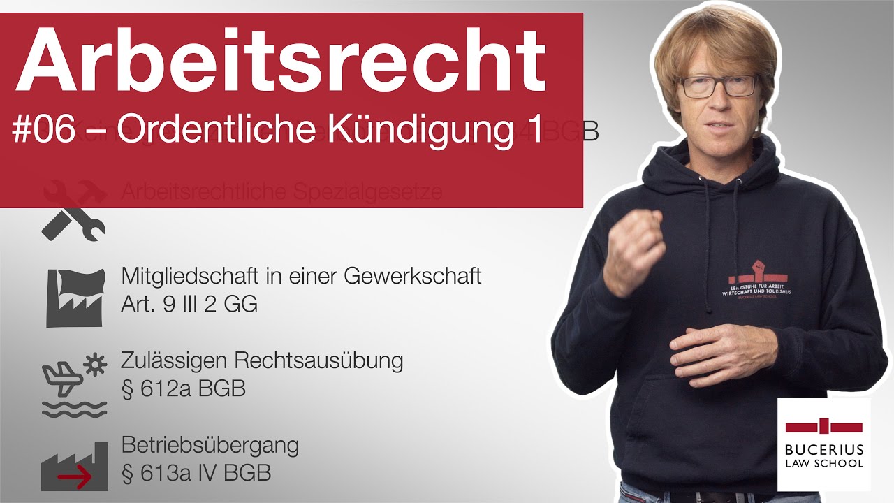 Die ordentliche Kündigung 1/2 | Arbeitsrecht | 🎬#06
