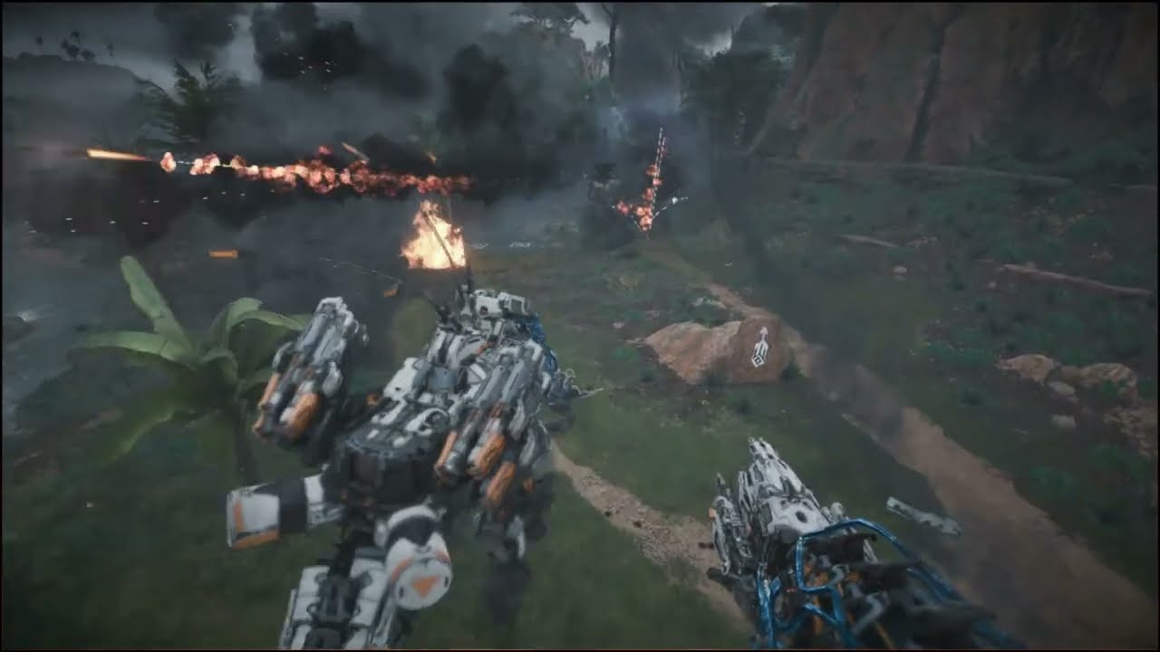3 overridden thunderjaws at the final battle for meridian - Horizon Zero Dawn