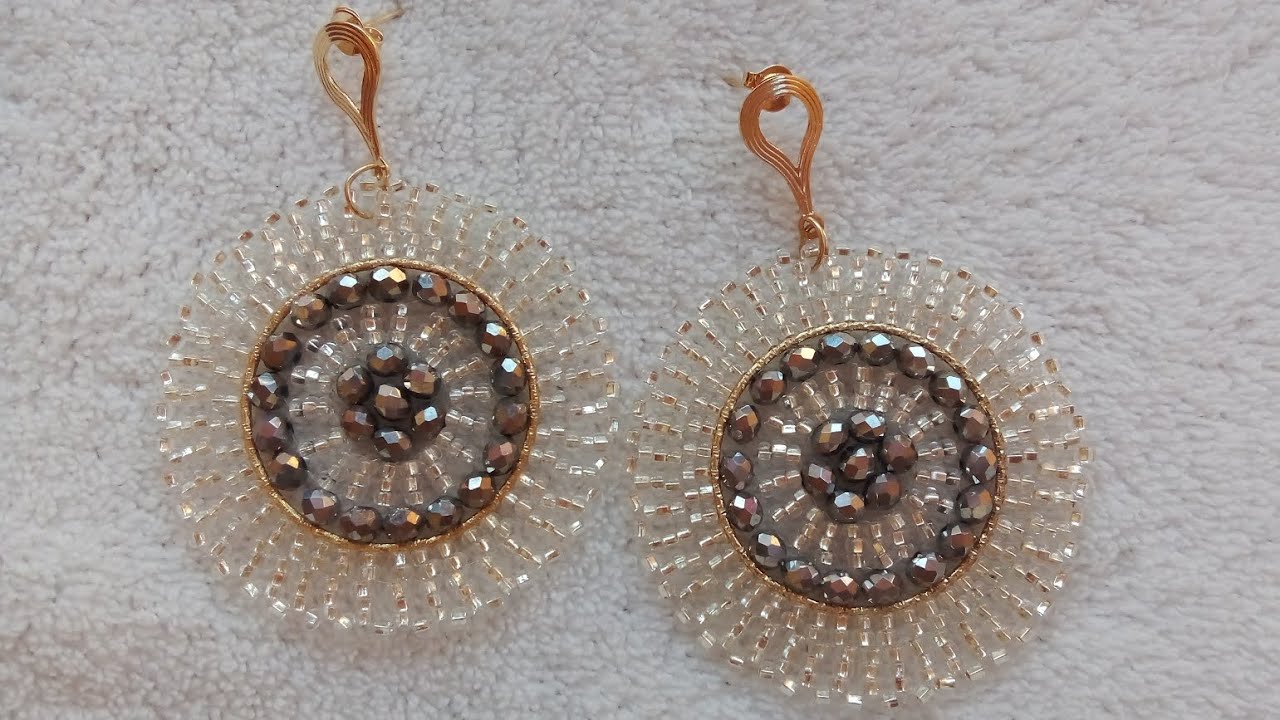 ✅ Aretes con mostacillas y Murano/ tutorial/ Arracadas/ sarcillo/ Aretes sobre aro/ idea de negocio