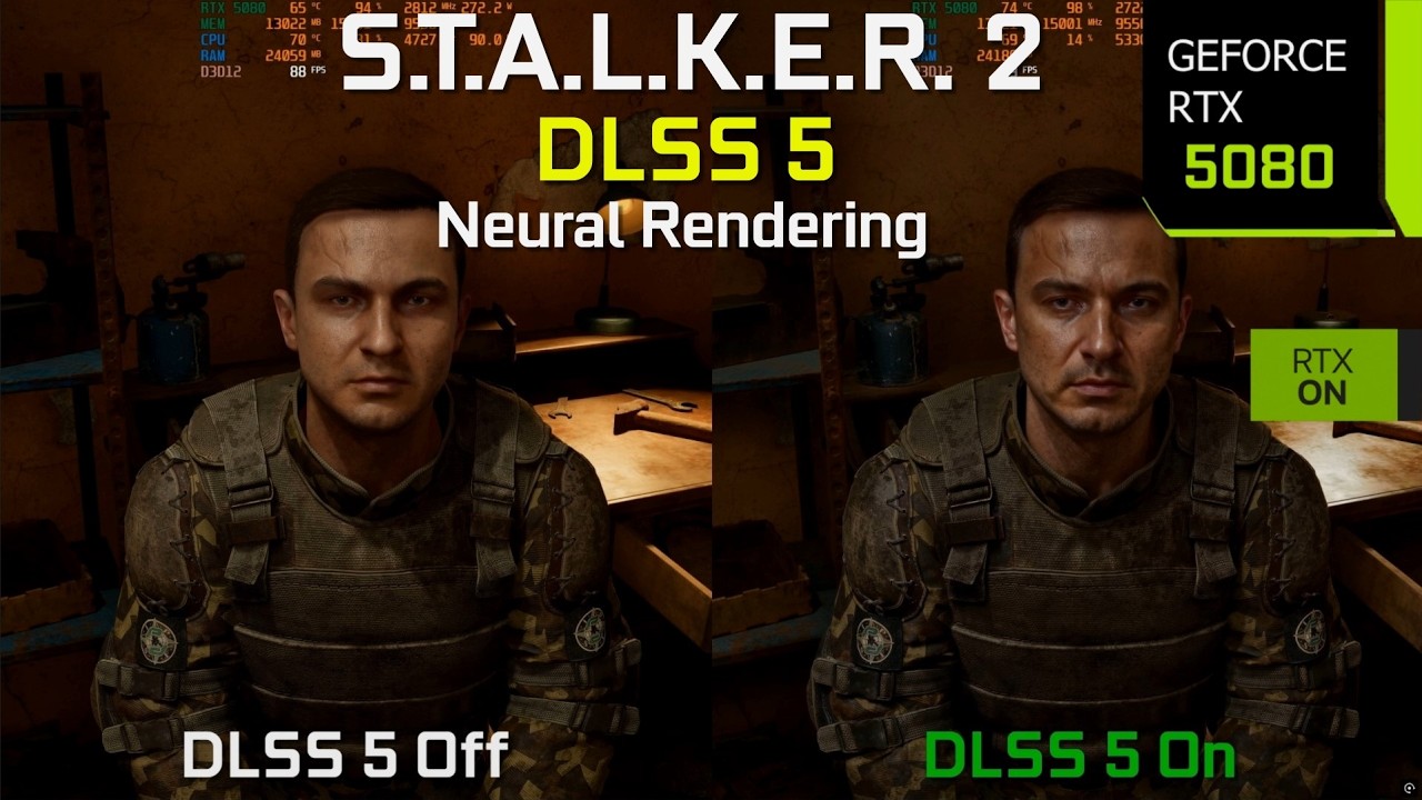 NVIDIA DLSS 5 Neural Rendering in S.T.A.L.K.E.R. 2 - Graphics/Performance Comparison | RTX 5080