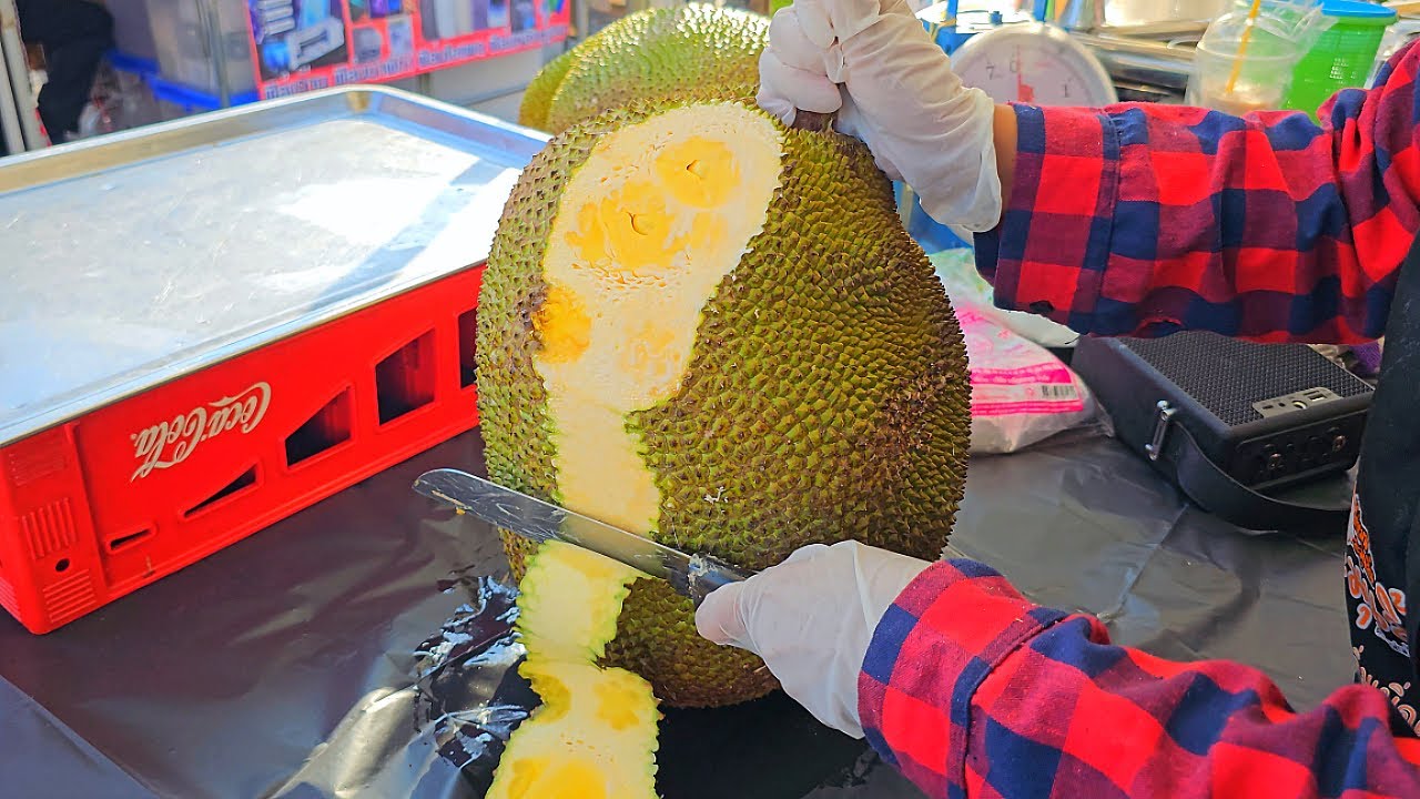 놀라운 잭프루트 과일 자르기 기술/태국 길거리 음식 - Amazing Jackfruit Fruit Cutting Skills/Thai Street Food