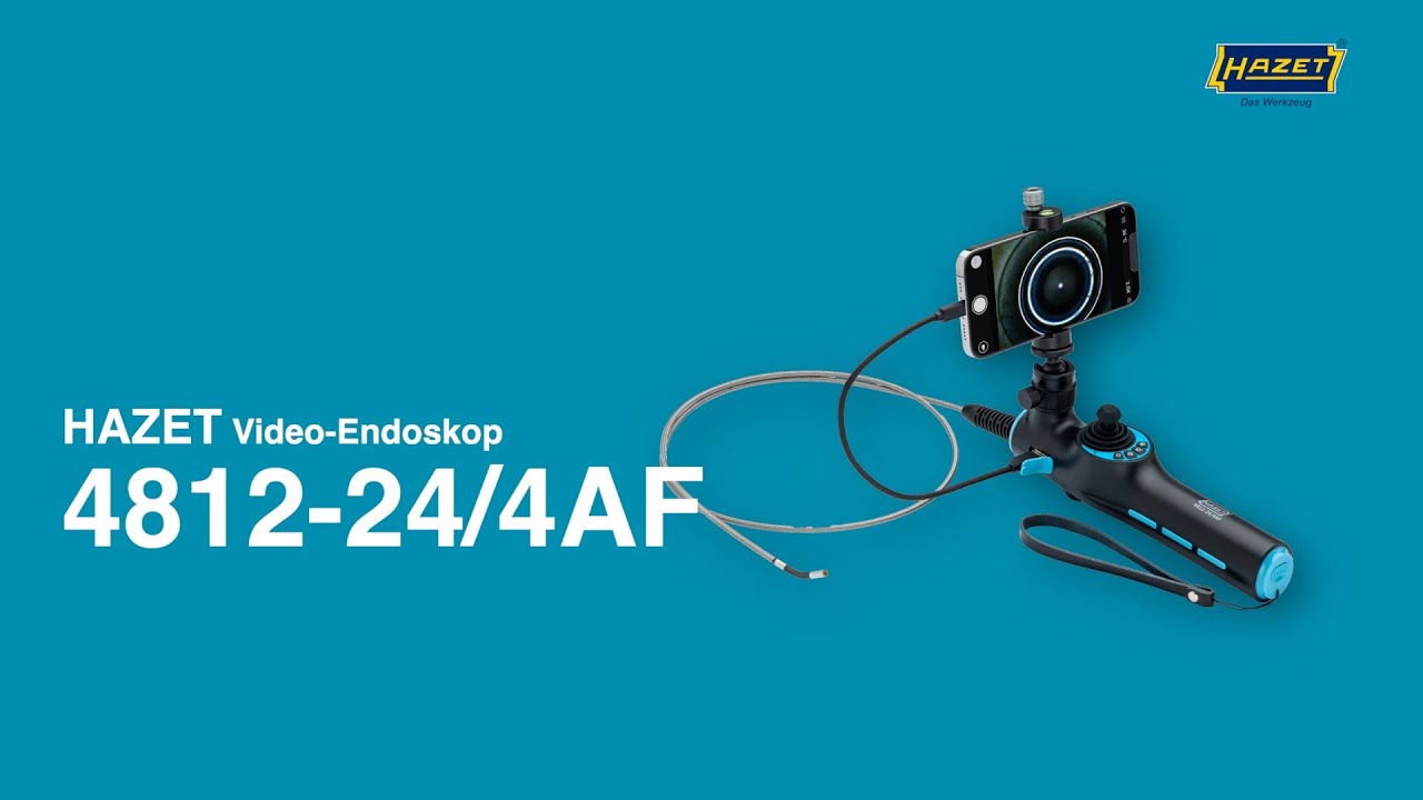HAZET HD Videoendoskop Satz mit 360&deg; Schwenksonde ⌀ 3,9 mm 4812-24/4AF ∙ 4-teilig