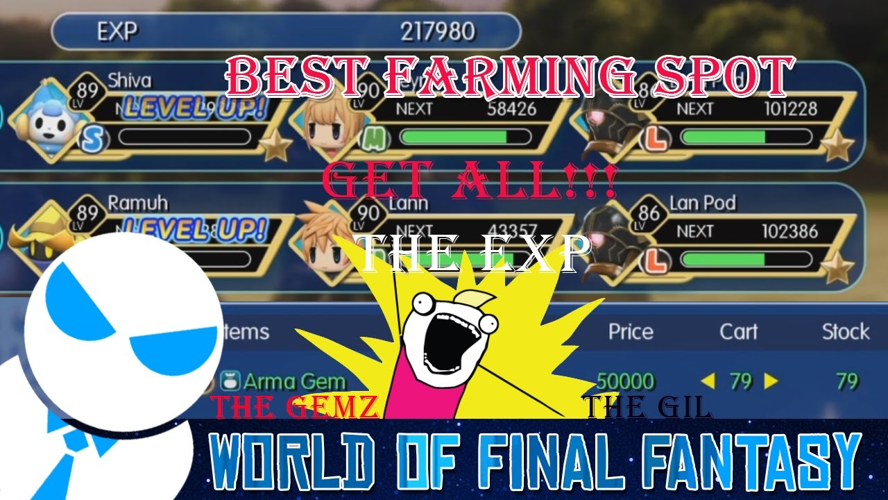 BEST FARMING SPOT - WORLD OF FINAL FANTASY [217K Exp/Fight!!]