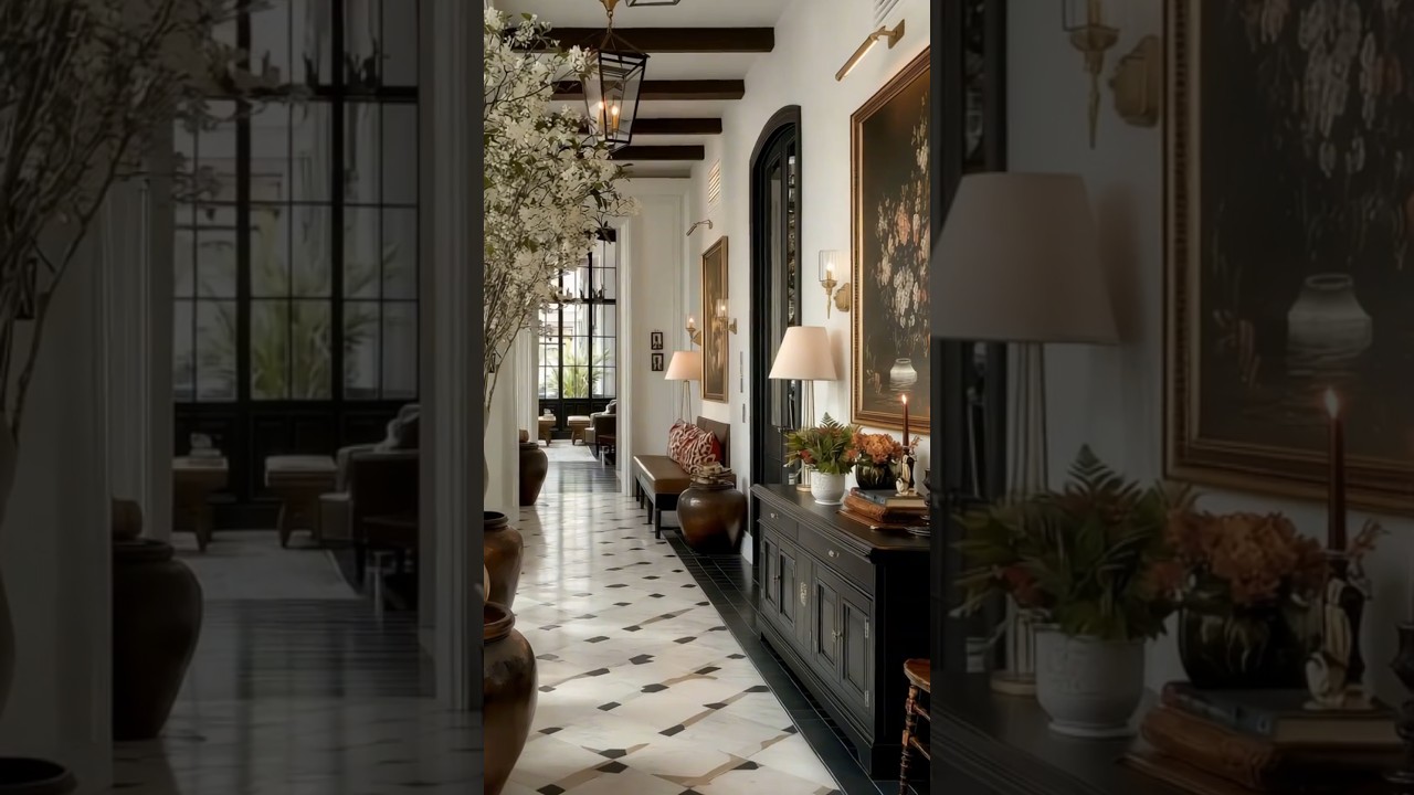 Grand Entrance | Elegant Hallway | Transitional Style #HomeDecor #InteriorDesign #shorts #viral #fyp