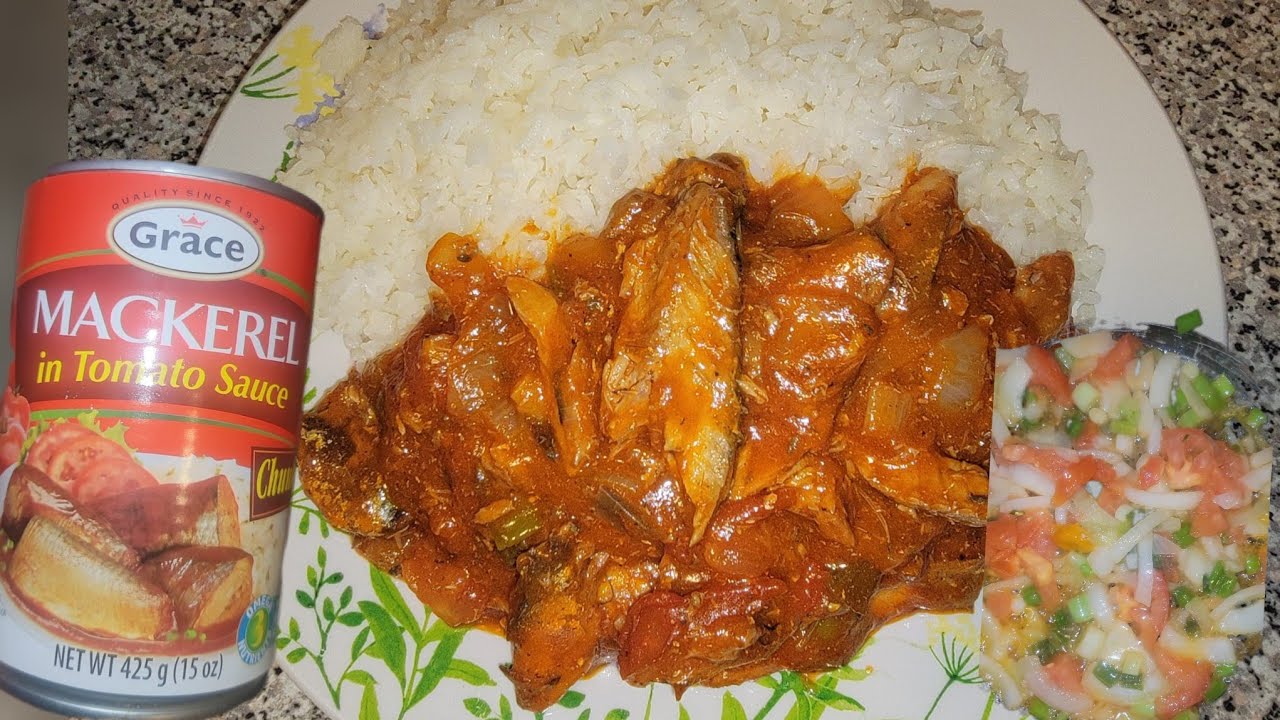 Grace tin mackerel & white rice for dinner