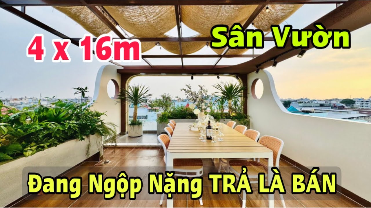 Nhà Ngay Emart Gò Vấp 4 lầu thiết kế rất đẹp có sân vườn thoáng mát Gần Tết Chủ Ngộp Nặng TRẢ LÀ BÁN