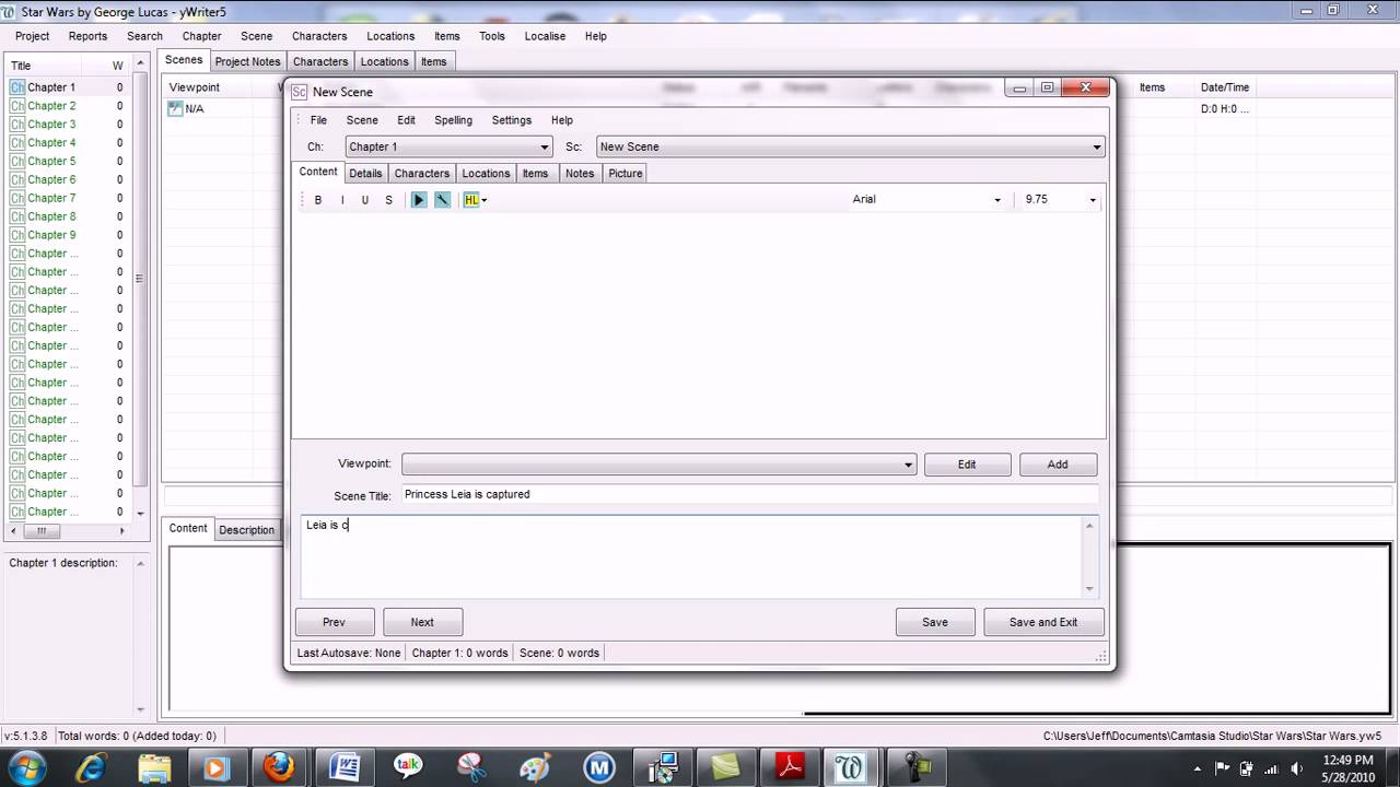 How to Create Chapters and Scenes on yWriter