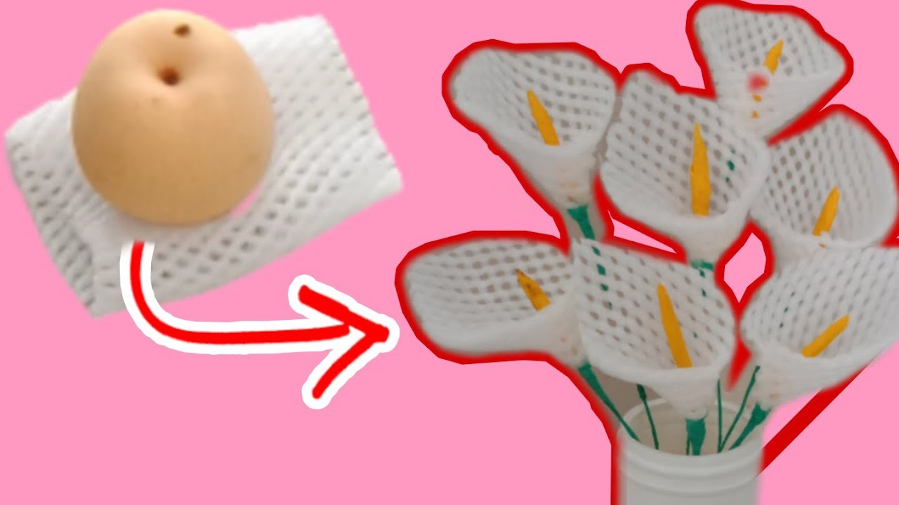 Ide kreatif dari styrofoam buah | bunga lili | creative ideas from fruit styrofoam | Lily flower