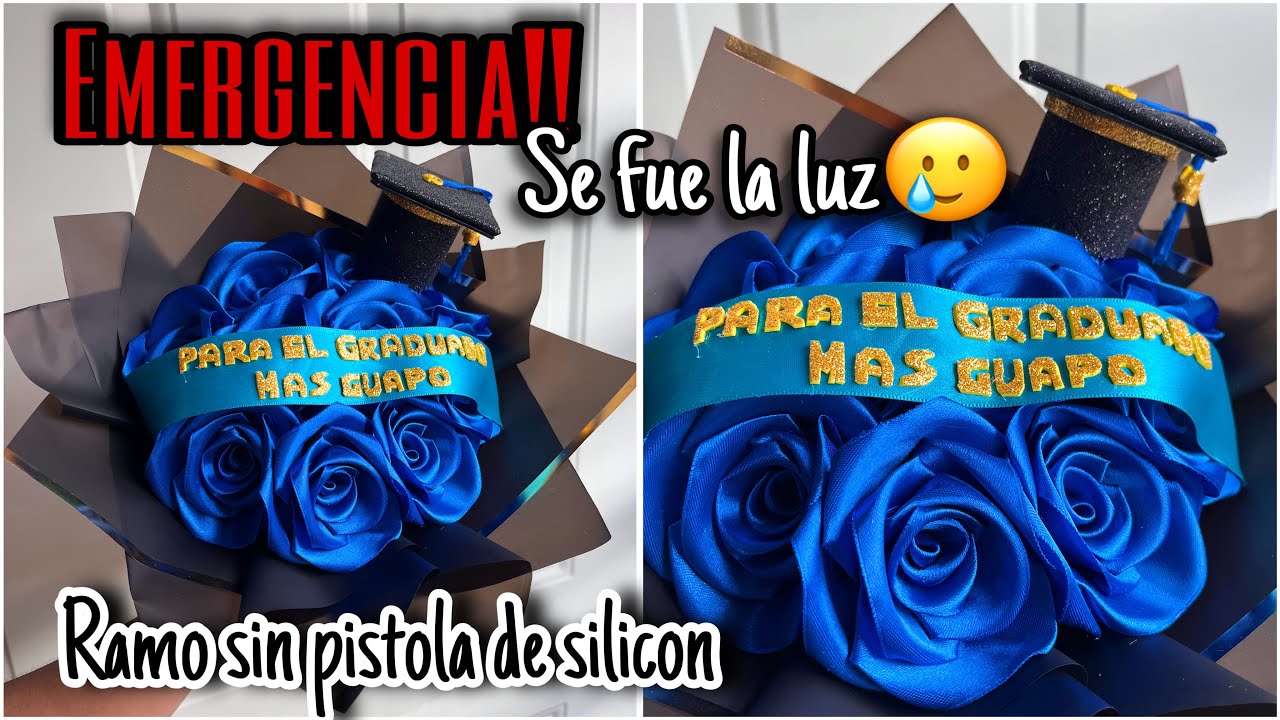 Rosas eternas con encendedor | Ramo de graduación para hombre 🎓💙