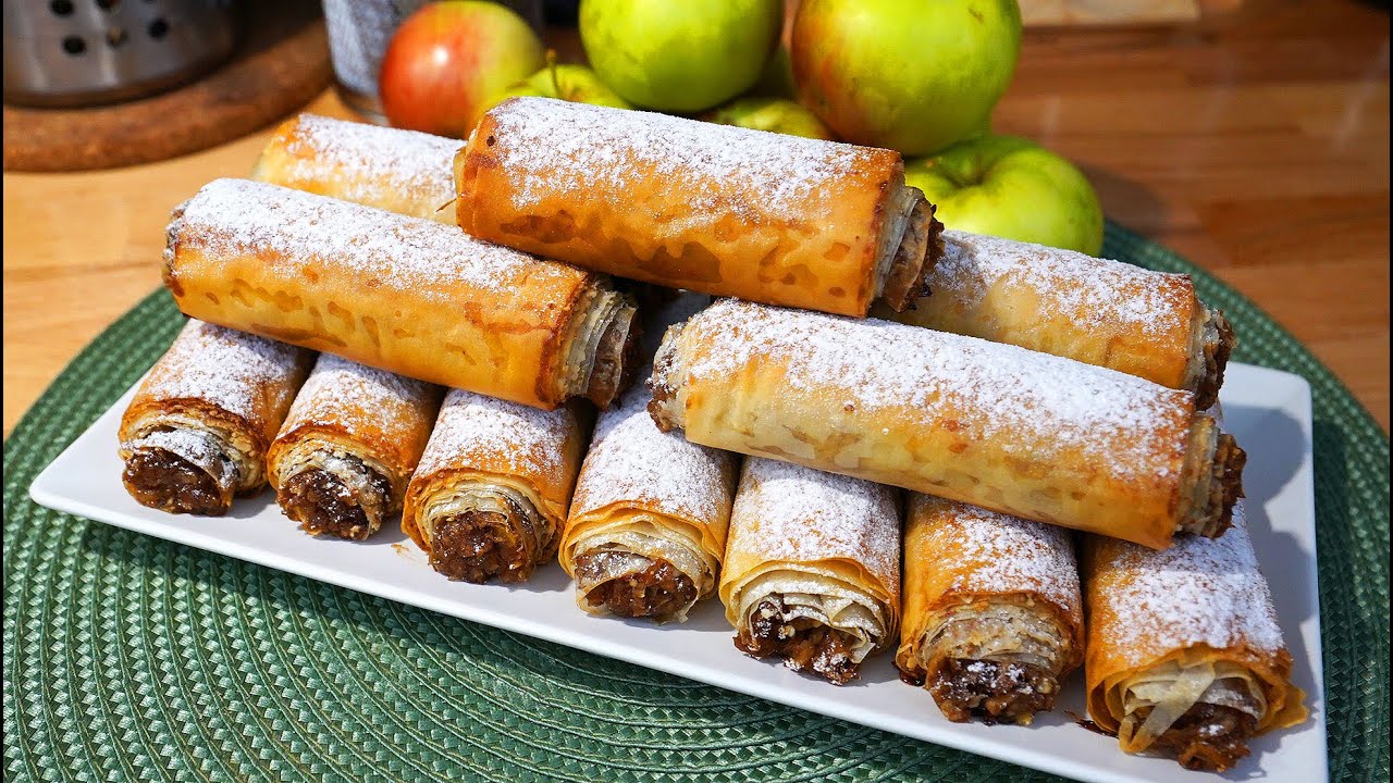🍏Cea mai rapidă rețetă de Ștrudel de mere cu migdale 🍎 Un desert cu mere gustos!🍏Șef Paul Constantin