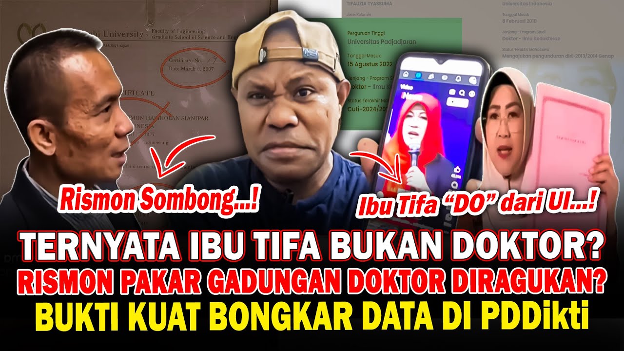 Fritz Alor Boy Bongkar Gelar Doktor dr. Tifa Diduga DO dan Ijazah Rismon Pakar Gadungan