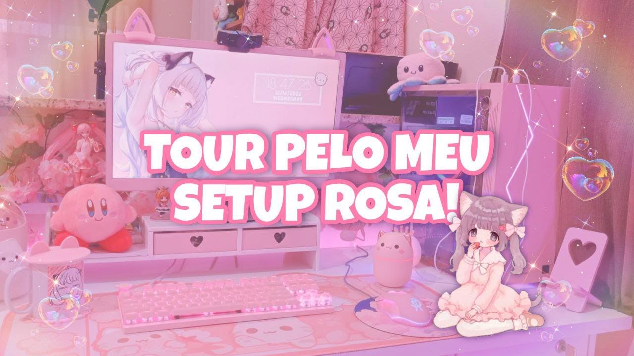 Tour pelo meu Setup Rosa! ATUALIZADO Dez. 2022 🥰🌸