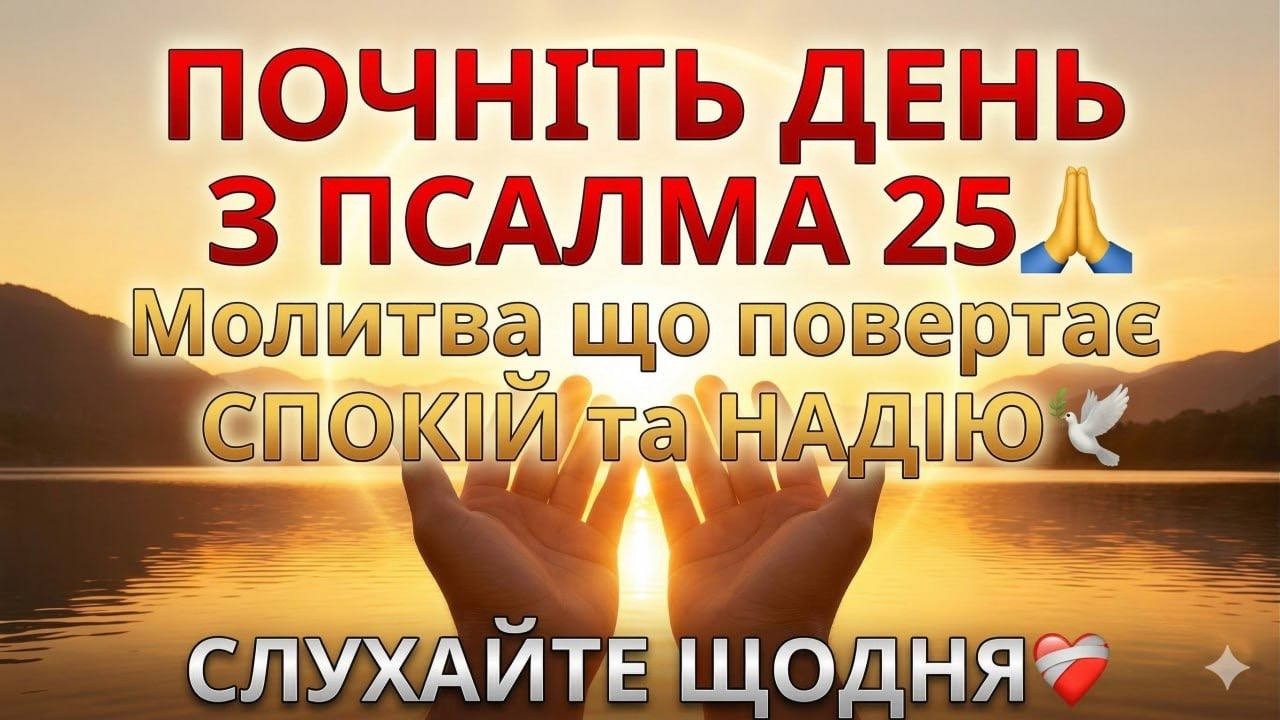 ПОЧНІТЬ ДЕНЬ З ПСАЛМА 25🙏 Молитва що повертає СПОКІЙ та НАДІЮ🕊 СЛУХАЙТЕ ЩОДНЯ❤️‍🩹