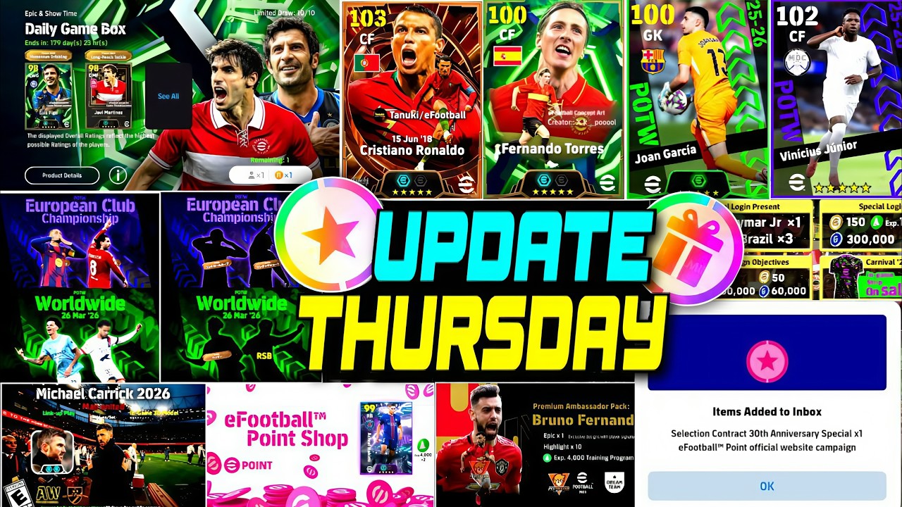 eFootball 2026 New Update! Free Epic 😍 New Treasure Link, Thursday Potw & Free Coins Campaign
