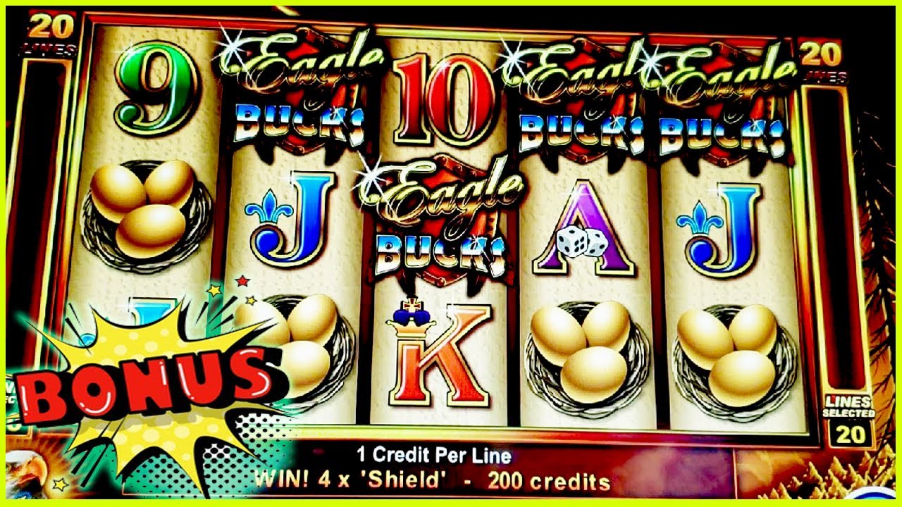 4 COIN BONUS TRIGGER EAGLE BUCKS SLOT MACHINE | DESTINY OF ATHENA SLOT MACHINE