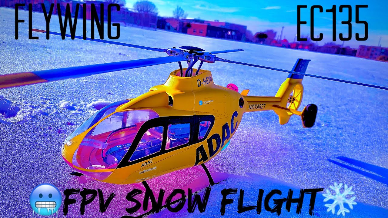 Flywing EC135 | Final Snow Flight | On Board View | Winter Storm 2026🥶❄️🧊☃️ #fun #rcheli #djrc 