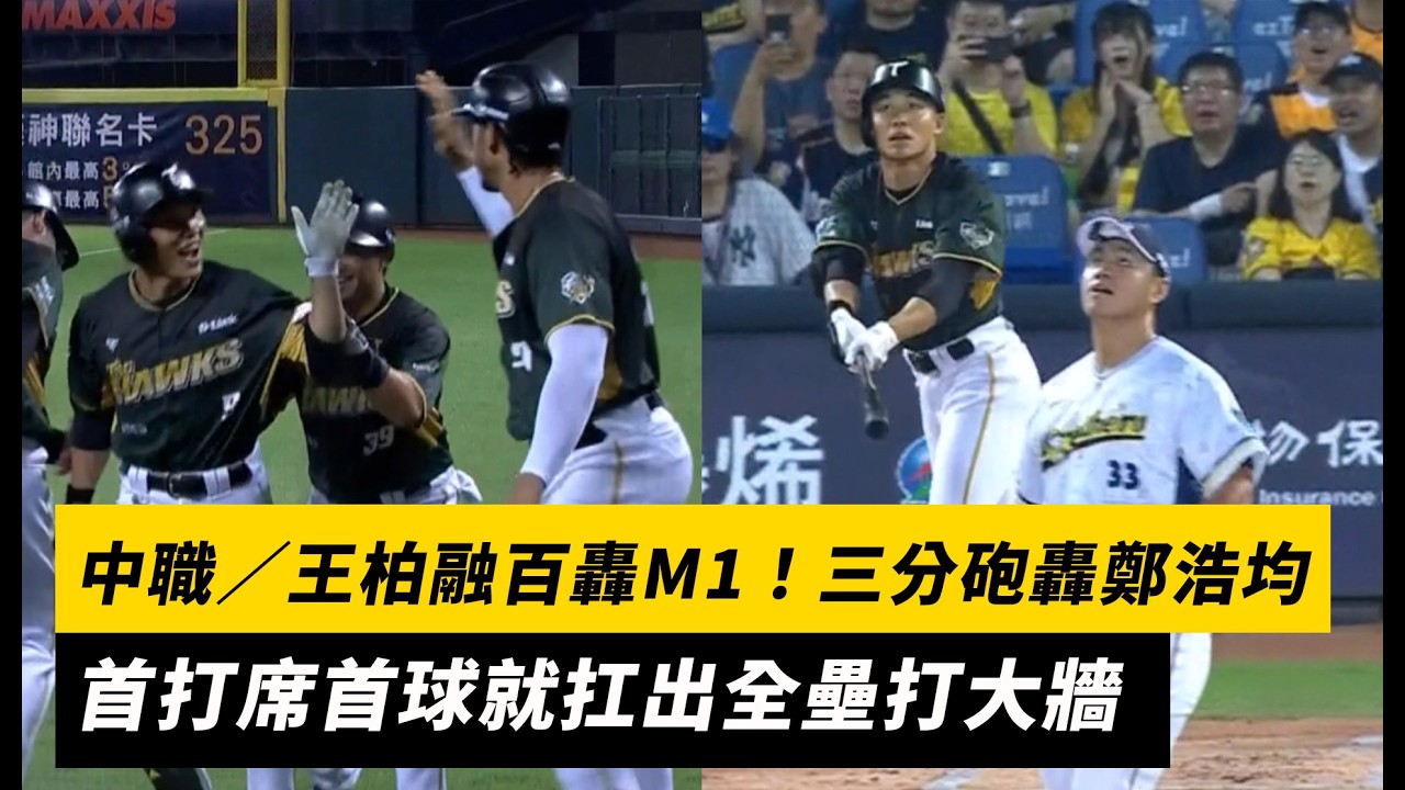 中職／王柏融百轟M1！三分砲轟鄭浩均 個人首打席首球就扛出全壘打大牆｜NOWNEWS
