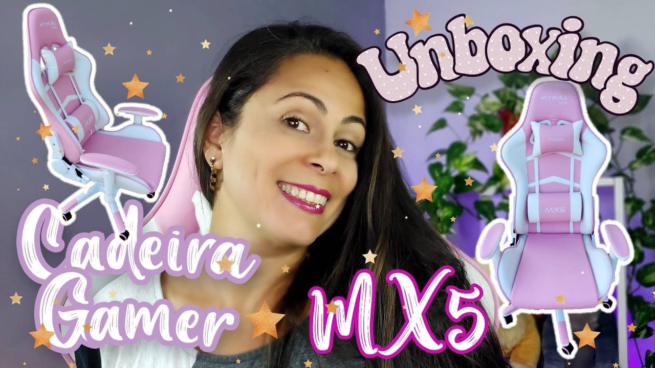 UNBOXING, MONTAGEM E IMPRESSÕES - CADEIRA GAMER Mymax MX5 ROSA E BRANCA- Haul 2021 | Susy Wilkinson