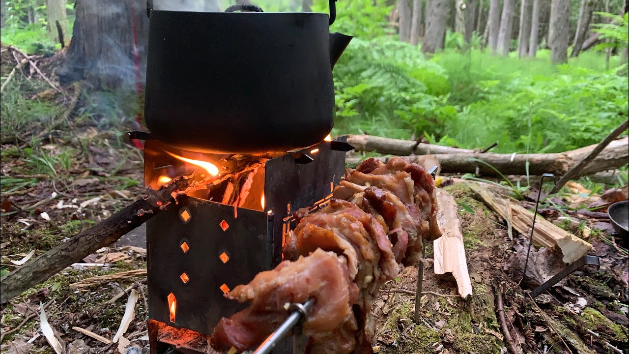 Donar Kebabs & Homemade Tzatziki  - Campfire Cooking on our Firebox amongst the Ferns