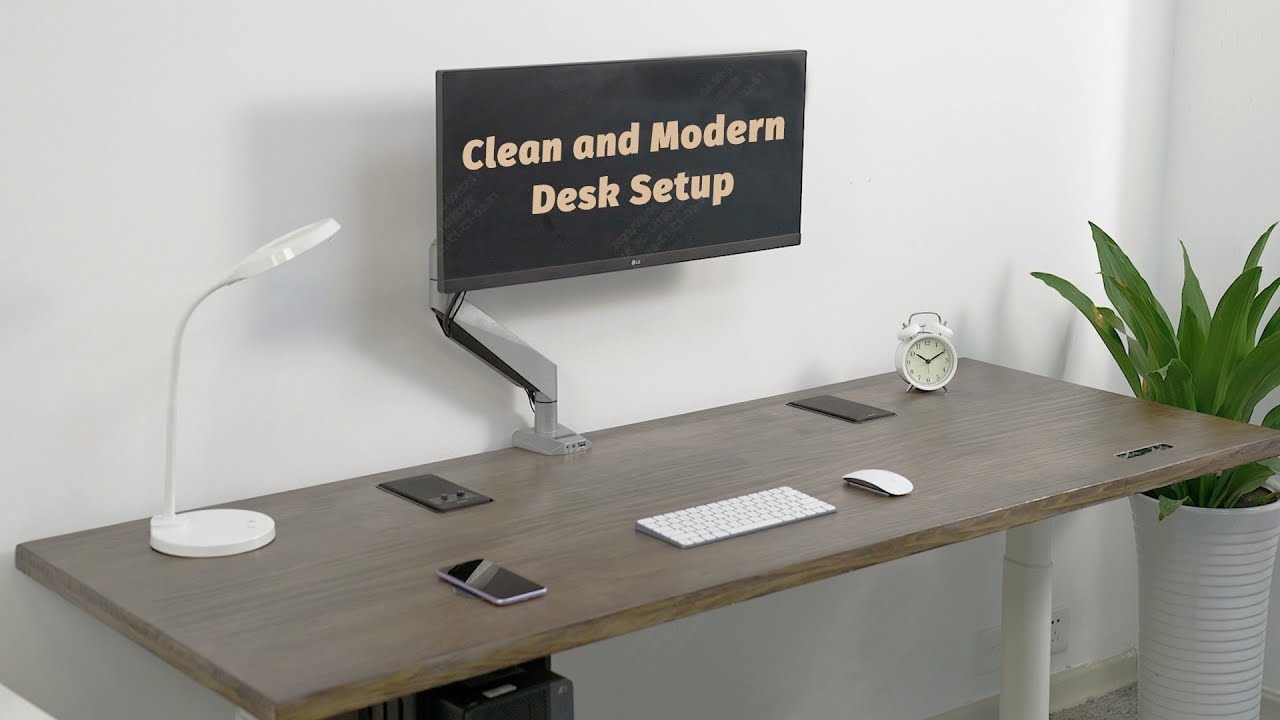 FlexiSpot丨Minimal Standing Desk Setup-Built-in speaker-Cable Management Guide