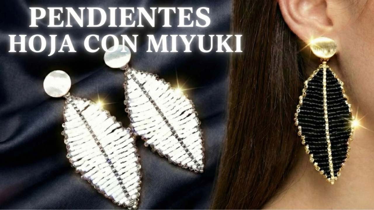 Como hacer unos Pendientes Hoja con Miyuki delica