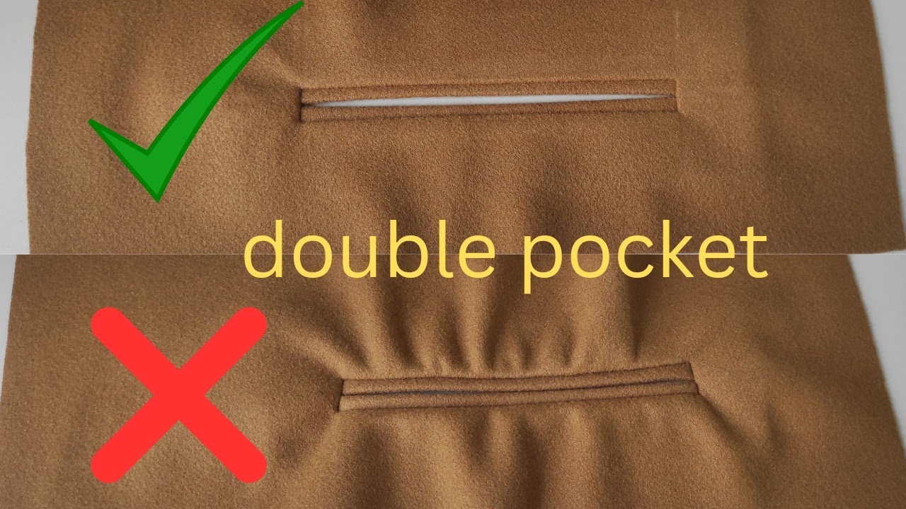 Easy trick to sew a double pocket without waves | tailoring techniques for beginners | #how #tricks