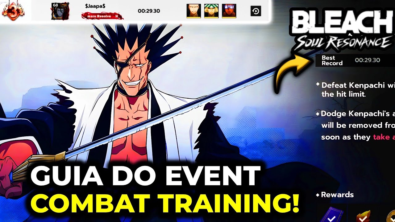 Como pegar TOP RANKING no COMBAT TRAINING do ZARAKI! - BLEACH SOUL RESONANCE