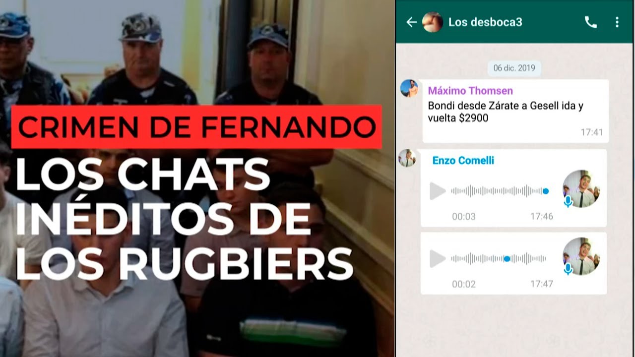 CRIMEN DE FERNANDO BÁEZ SOSA: los chats inéditos de los rugbiers