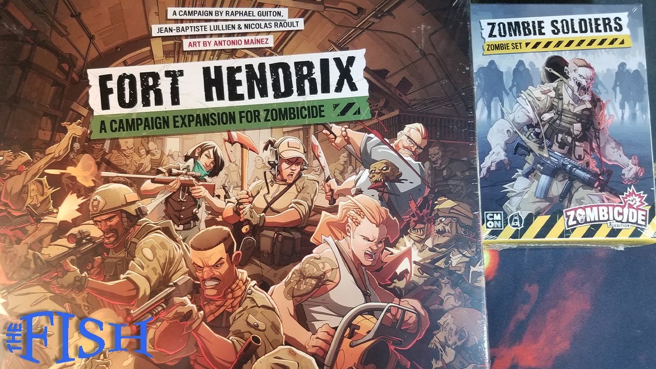 Zombicide Fort Hendrix and Zombie Soldiers - (2nd Edition) unboxing -